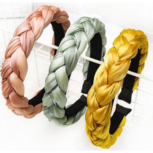 Lovely Braids Hairband for Women Hair Accessories Solid Padded Headband Ladies Fashion Show Headdress Head Band Adults Hair Hoop