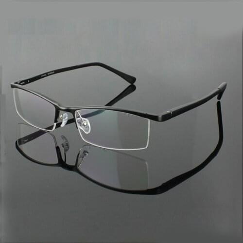 New Aluminum magnesium alloy Mens Half Rim Eyeglass Frame Spring Hinged Prescription Eyewear 53-16-138 R5