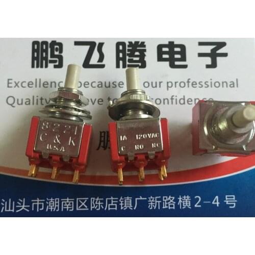 Original new 100% switch 8221 double 6pin button switch reset switch gold-plated foot 1A 120VAC