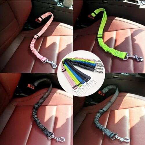 Adjustable length Dog Car Seat Belt Safety Protector Travel Pets Accessories Dog Leash Collar Breakaway Solid Car Harness