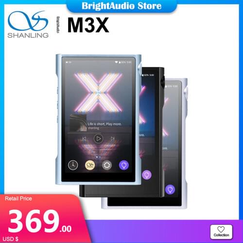 SHANLING M3X MQA Android MP3 Player Bluetooth Dual ES9219C DAC / AMP DSD256 32bit/384kHz Hi-Res Portable Music DAP 3.5mm/4.4mm