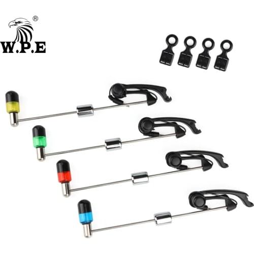 W.P.E 4pcs/set Carp Fishing Swinger Multicolor Indicator Carp Fishing Alarm Hanging Sensor LED Carp Fishing Tackle Accessories
