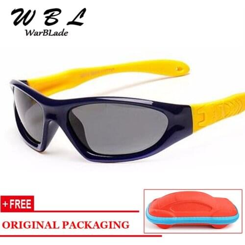 WarBLade Sunglasses Kids Candy Color Flexible Rubber Polarized Boys Girls Sun Glasses Safe Quality Eyewear Oculos With Case