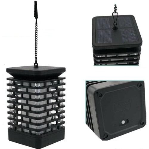Solar Flame Lights Hanging Lantern 99Leds Path Lighting Dancing Flames Flicking Night Light for Garden Patio Lawn Porch Yard