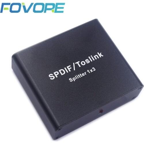 SPDIF Toslink Digital Optical Audio Switcher Splitter Extender 1x3 Optical Splitter Adapter 1 in to 3 Out with Power Adapter