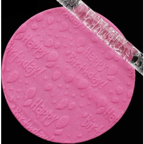 Cake Fondant Embossed Rolling Pin Gum Embossing Sugar Cake Decor Crafts Tool SUB Sale
