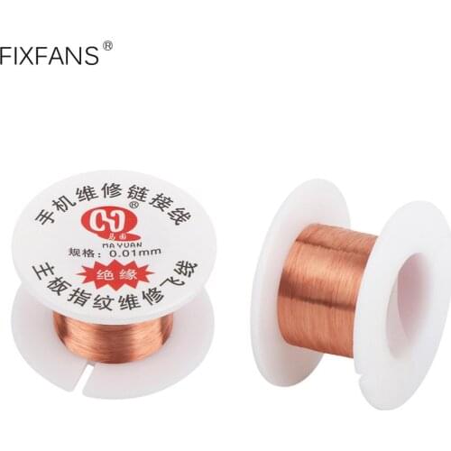 FIXFANS 0.01mm + 0.02mm Ultra Thin Insulation Copper Soldering Wire for Mobile Phone Computer PCB Link Jump Wire Repair Tools