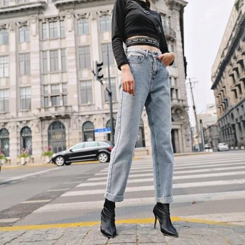 Vintage Boyfriend Jeans For Women High Waist Loose Straight leg Trousers jeans Woman Casual Basic mom Style Woman Denim Pants