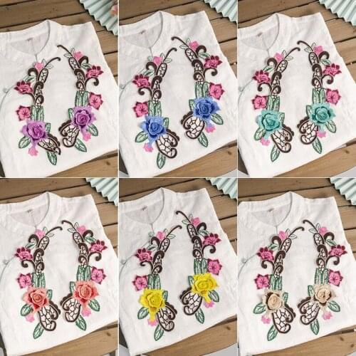 Flower embroidery patches colourful 3D design for dress clothing shirts sewing accessories and crafts needlework patch 2020new