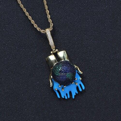 Bling Bling Brass Pendants Mirco Pave Prong Setting Hip Hop Jewelry For Man and Women CN307