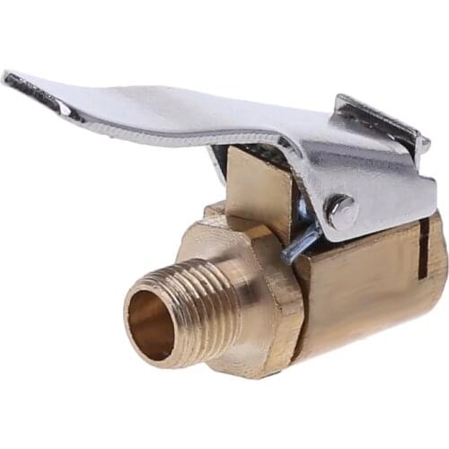 1PC Car Auto Brass 8mm Tyre Wheel Tire Air Chuck Inflator Pump Valve Clip Clamp Connector Adapter Car-styling