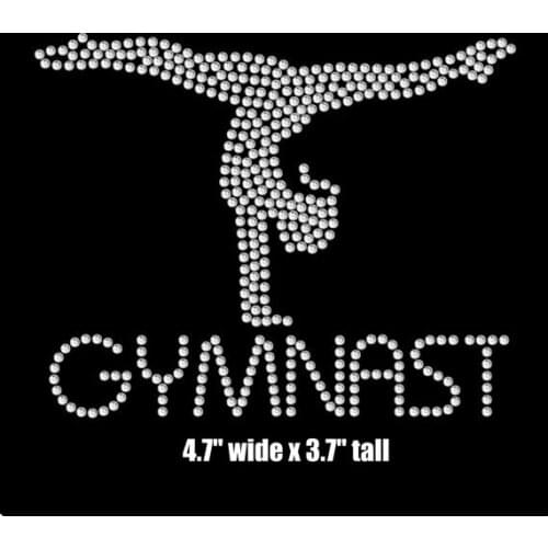 2pc/lot Beauty gymnast iron on transfer patches hot fix rhinestone transfer motifs fixing rhinestones applique patches