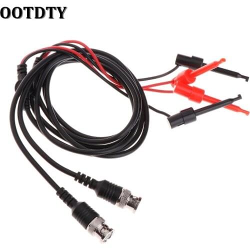 2Pcs BNC Male Plug Q9 to Dual Testing Hook Clip Test Leads Probe Coaxial Cable Wire Line for Oscilloscope Measure Instrument