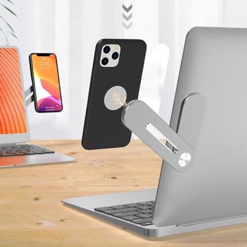 2 in 1 Adjustable Aluminum Alloy Phone Holder Screen Side Mount Bracket Clip