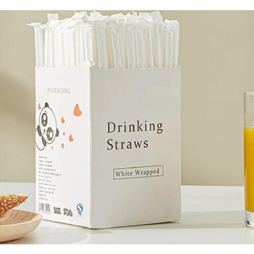 300Pcs/Bag Drinking Straw Safe Food Grade Materials PP Heat-resistant Beverages Straw Plastic Drinking Straws Disposable Straws