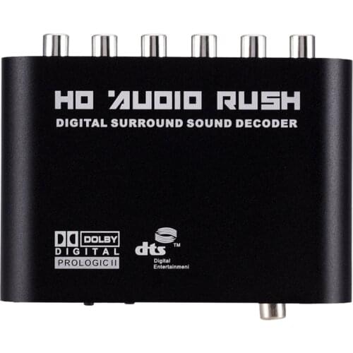5.1 CH Audio Decoder SPDIF Coaxial To RCA DTS AC3 Digital To 5.1 Amplifier Analog Converter For PS3,DVD Player, Xbox