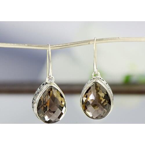 925 silver earrings female teardrop-shaped earrings stylish temperament earrings