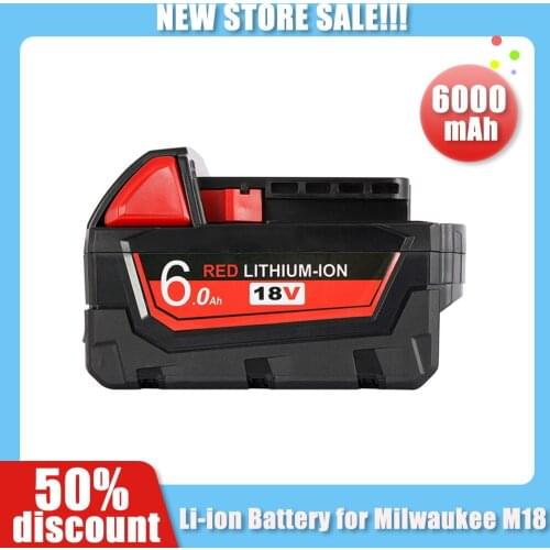 Repalcement M18 Battery 6000mAh Li-ion Tool Battery for Milwaukee M18 48-11-1815 48-11-1850 2646-20 2642-21CT High Quality
