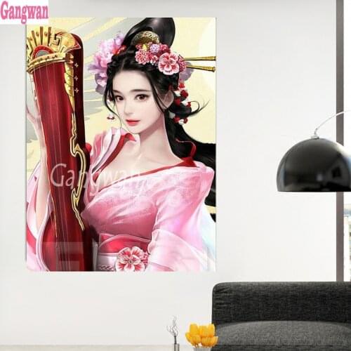 Diamond painting Classical oriental woman, geisha, singer diamond embroidery diy full diamond mosaic 5d Square round diamonds