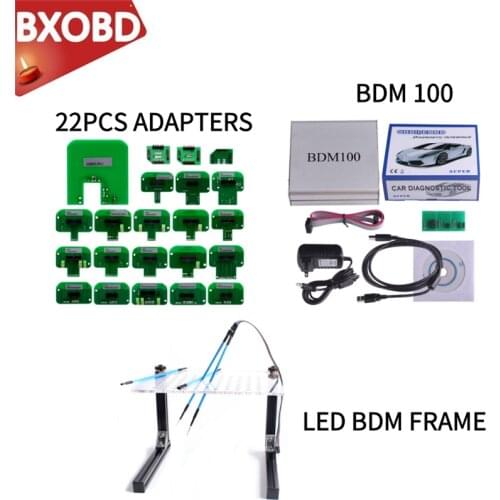 BDM Frame Testing for Fgtech ChipTunning BDM100 with BDM Frame Master CMD 22PCS BDM Adapters ECU Programming Tool LED BDM Frame