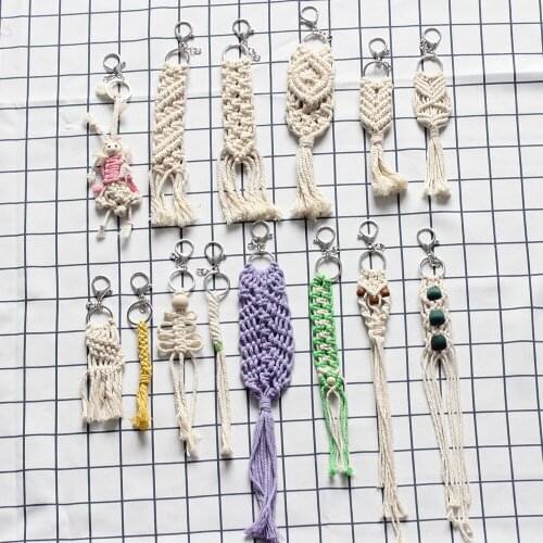Crafts key chain pure hand-woven key ring 15-20cm vintage key chain