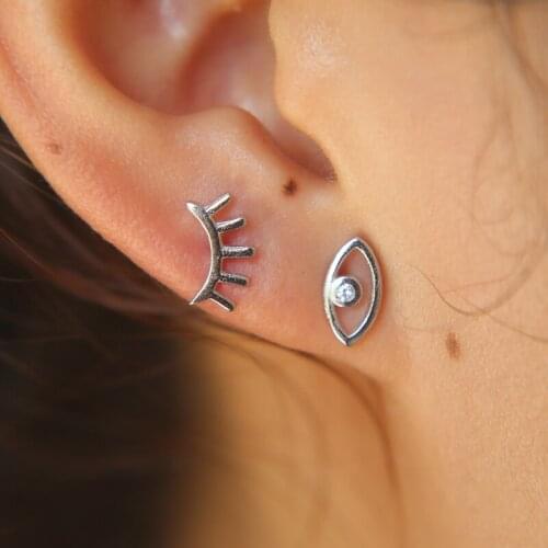 Brincos Limited Classic Heart Mini Cute Girl Jewelry Anti Allergy Earring Real 925 Sterling Eyelash Charm Tiny Dainty Stud