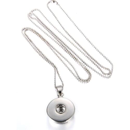 Hot sale beads chain snap necklaces fit 18mm 20mm snap buttons high quality 60cm charm wholesale XL0095