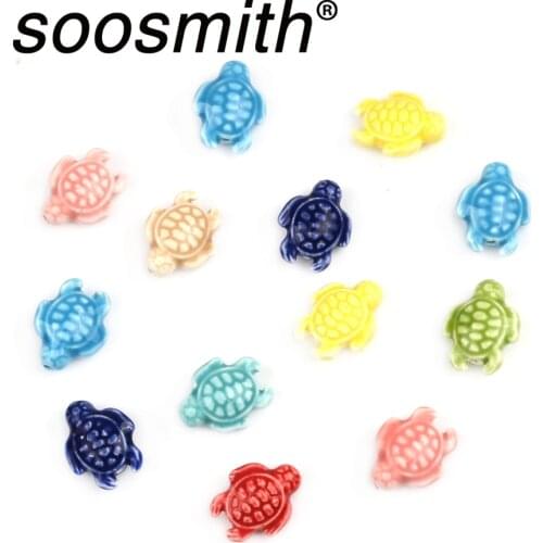 Cute Tortoise Shaped Ceramic Beads For Needlework Beads Accessories for Jewelry Bracelets Handicraft Diy Jewelry Making