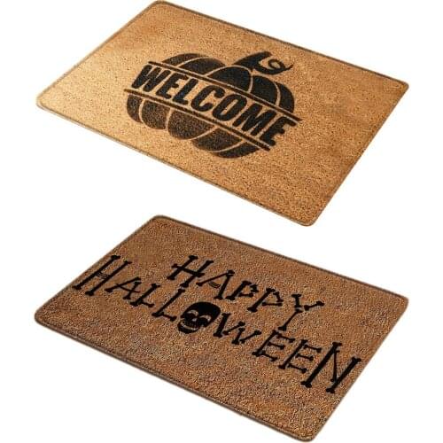 Welcome Doormat Halloween Letter Non-Slip Bedroom Floor Mat Cartoon Halloween Letter Door Pad Bedroom Living Room Home Cusion