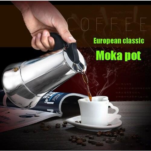 Mokka Espresso Latte Percolator Stove Koffiezetapparaat Espresso Pot Italiaanse Koffie Machine 200/300/450Ml Rvs Restaurant, Bar
