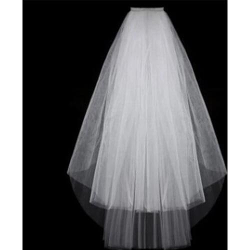 Short Tulle Wedding Veils Cheap 2022 White Ivory Bridal Veil for Bride for Mariage Wedding Accessories