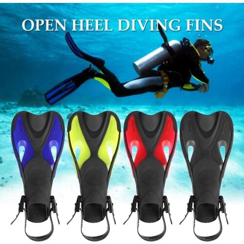 2019 Adults/Kids Anti-slip Swimming Fins Adjustable Strap Diving Fins Open Heel Swim Fins Flippers Snorkeling Scuba Equipment