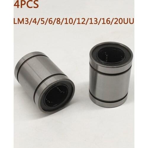 4PCS LM8UU Linear Bearings LM3UU LM4UU LM5UU LM6UU LM10UU LM12UU LM13UU LM16UU LM20UU Linear Bushing 8mm CNC Shaft Parts