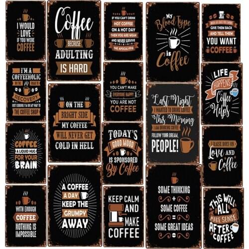 Metal Sign Coffee Restaurant Vintage Wall Art Decor Plaque Decorative