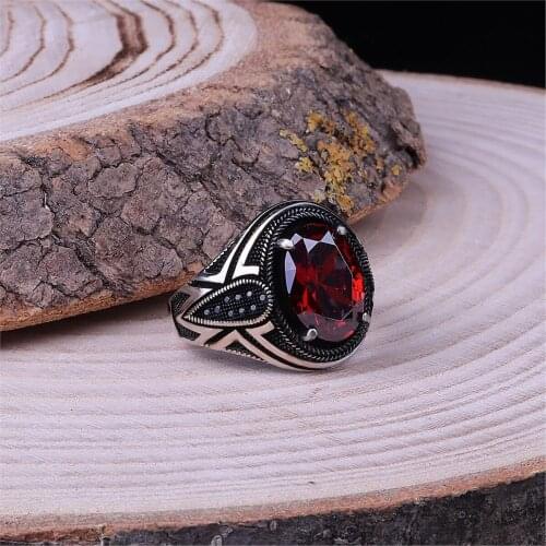 Facet Gemstone Micro Stone Inlaid 925 Sterling 925 K Silver Men 'S Ring
