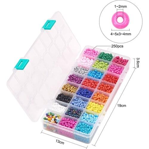 3000ps24 Color Glass Beads Set Handmade Bracelet String Beads Material DIY Seed Beading Accessories charms for bracelet making