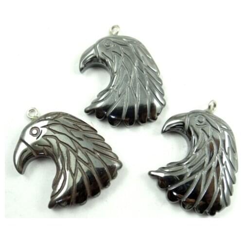 Natural Quartz crystal Titanium Hematite hand-Carved Yingtou Gem pendant for diy jewelry making necklace Accessories3pcs