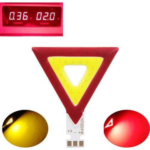 New Triangle shape 2V double color LED COB Strip for work light bicycle diy lighting red yellow led cob chip light source