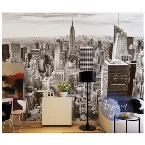 Custom 3d photo wallpaper 3d wall murals wallpaper European city classic setting wall is black and white 3d room photo wallpaper