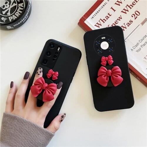 3D Cute Candy Bow Silicone Phone Case For Samsung Galaxy S21 S20 FE S8 S9 Plus 10 Lite NOTE 10 8 9 20 ultra Card Holder Cover