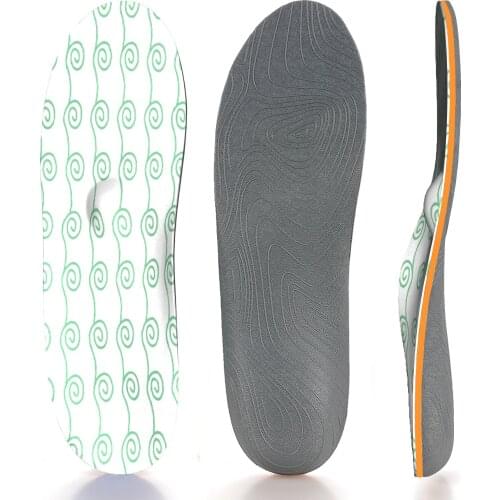 Green Printing Memory Foam Insoles Plantar Fasciitis Arch Support Insoles for Women Men, Breathable Sports Shoe Inserts