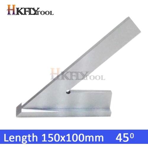 150x100mm Stainless Steel 45 Degree Miter Angle Corner Ruler Wide Base Gauge Measuring Tools DIN875/2 Standard With Stop