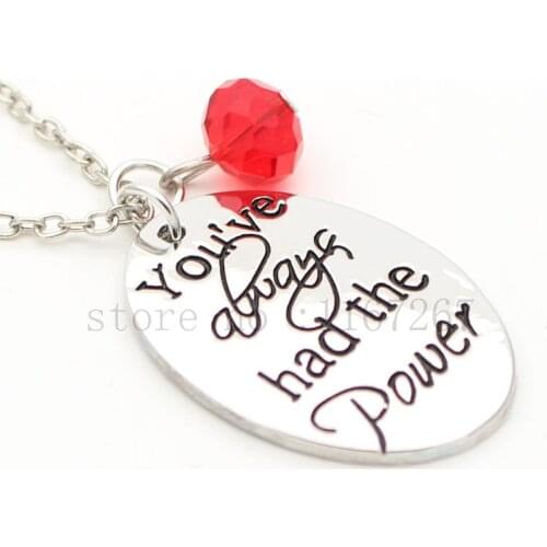 Wizard of Oz Necklace Oz Quote Necklace & keychain"You've always had the Power"Hand Stamped Jewelry Gift for gril