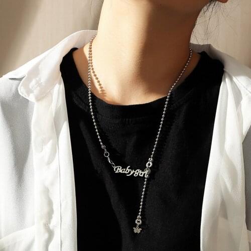 High Quality 2021 New Fashion Jewelry Silver Color Babygirl Letter Necklace Name Pendants Lovely Gift for the Girls