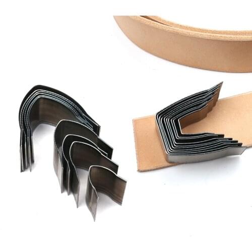 High Quality DIY leather craft belt end flat/sharp end die cut mould knife set Punching Hand Tools sharp Cutter 15-40mm
