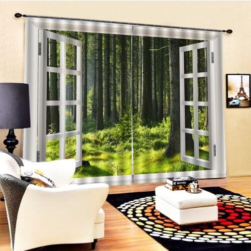 High quality custom 3d curtain fabric outside window curtains 3D Window Curtains For Living Room Bedroom Customized size
