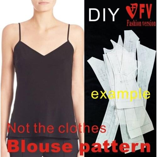 Cutting drawings womens fashion elastic camisole t-shirt 1:1 clothing design pattern BXS-28