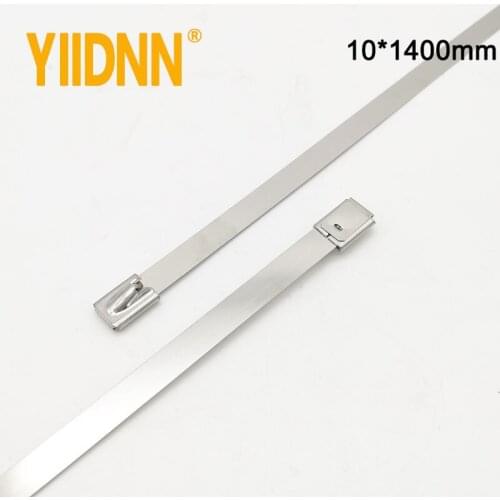 SUS 201/304/316 Perfect Quality Naked Ball Lock Metallic Cable Tie in Marine 10mm Width 1400mm,1500mm Length,100PC