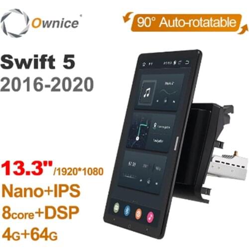 1920*1080 Ownice Android 10.0 Car Radio forSuzuki Swift 5 2016 - 2020 Auto Multimedia Video Audio Auto 13.3 Inch Rotatable