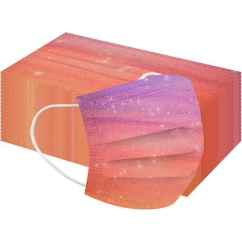 50pcs Cosplay Tie-dyed Disposable Mask Kids Printed 3ply Filters Star Children Mouth Masks Halloween Costume Mascarillas